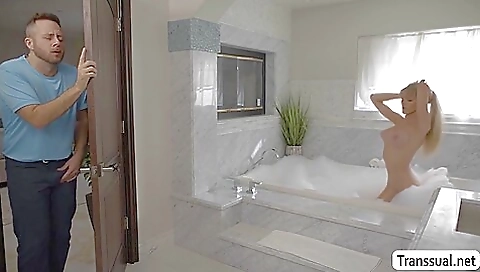 Petite blonde slut gets her ass fucked by big cock friend