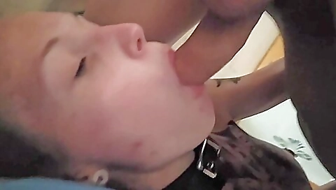 Tattooed brunette trans man fucked in a hot and deep throat