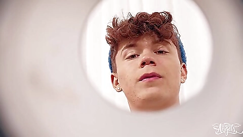 horny brunette girl gets a little horny when she sees her boyfriend