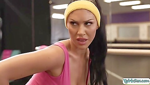 Big ass blonde and brunette play with the sex machine