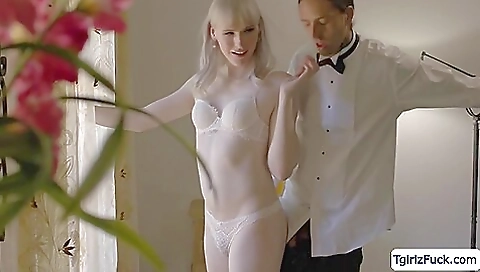 Busty blonde babe fucked in her asshole and on bareback